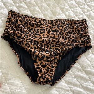 Coral reef Leopard Print Women's Swim Bottom